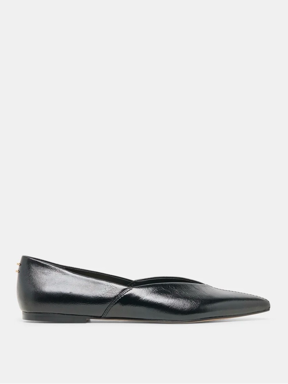 Dolce Vita Gema Black Pointed-Toe Leather Flats